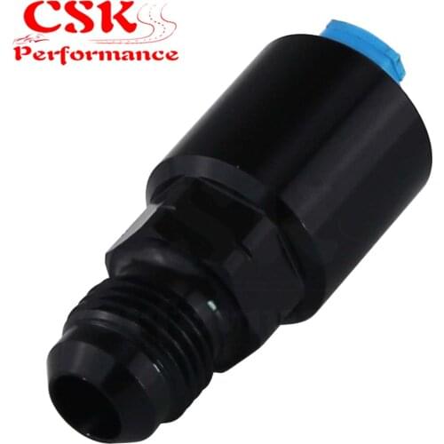 MALE AN6 to 3/8" FEMALE QUICK CONNECT FUEL RAIL LINE BLACK