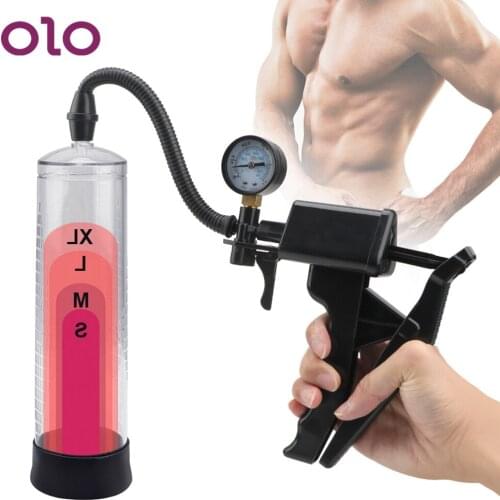 OLO Penis Pump Penis Enlargement Toy Delayed Vacuum Pump Extender Trainer Bigger Erection Training Enhance Sex Toy For Men