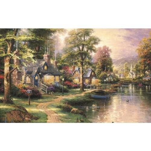 New Embroidery Counted Cross Stitch Kits Needlework Crafts 14 ct DMC DIY Arts Handmade Decor -Quiety scenery
