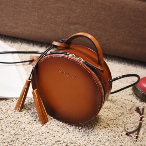 110818 new hot lady small circular bag female mini vintage tassel messenger bag