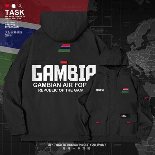 Republic of The Gambia GMB Gambian GM men jacket hooded air force logo army fan new clothing trench coat men autumn clothes