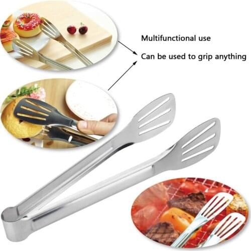 Stainless Steel Food Tongs Kitchen Bread And Bun Tongs Barbecue Tongs Fried Barbecue Clip