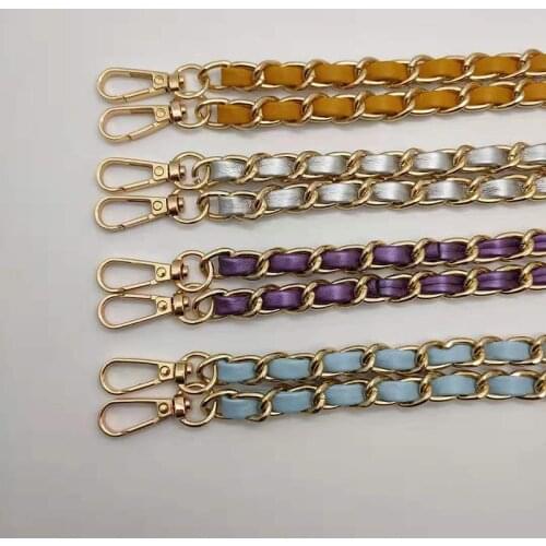 New Detachable Replacement Shoulder Bag Strap Pu Leather And Metal Braided Bag Belt Handbag Chain Strap Bands Bag Accessories