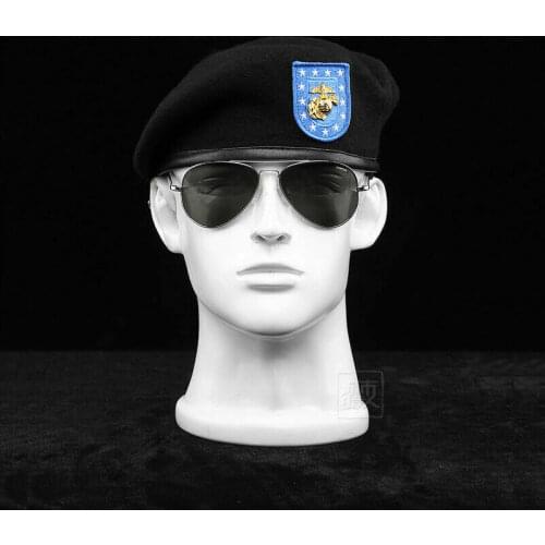 Tactics US ARMY BLACK WOOL BERET USMC US MARINE CORPS MARINES Military HAT MILITARY WAR REENACTMENTS Military Store