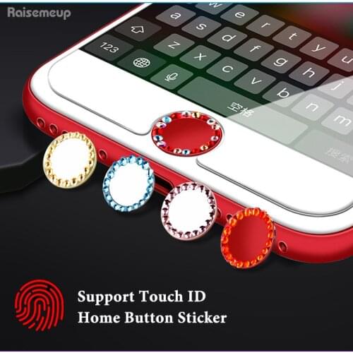 Rhinestone Universal Home Button Sticker For iPhone X XS max XR 8 7 6 6S Plus 5S SE 5 Fingerprint Touch ID Anti Sweat Protector