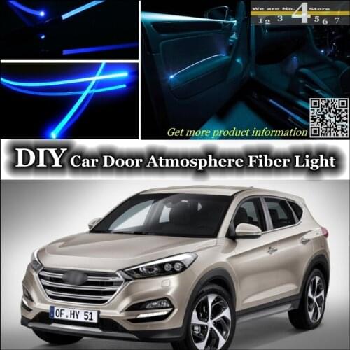 Interior Ambient Light Tuning Atmosphere Fiber Optic Band Lights For Hyundai Tucson Inside Door Panel illumination Not EL light