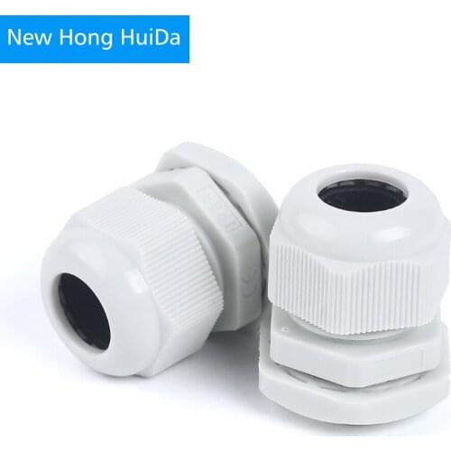 Waterproof Cable Gland White Nylon Plasitc Connector M type M12-M63*1.5