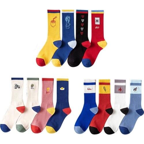 High Quality Cartoon Funny Personality Fashion Couples Socks Sport Socks Cotton