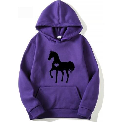 Women Sweatshirt Hoody Ladies Hooded Horse Love Printed Casual Pullovers Girls Long Sleeve Spring Autumn Winter Sweatshirts