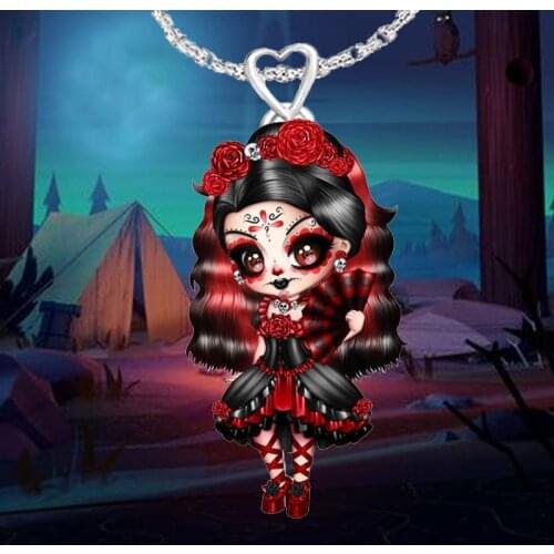 Rose Maiden Pendant Aesthetic Necklace for Women Women Jewellery Best Friend Necklace Fairy Grunge Accessories Indie Choker