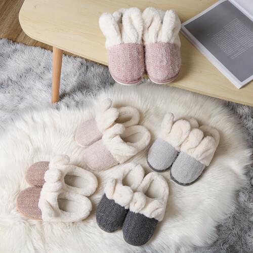 2019 Couple Non-slip Slippers Indoor Floor Shoes Warm Plush Slippers Candy Color Women Home Shoes Soft Slippers O5-88
