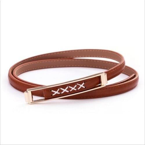 2021 Women Leather Thin Belts Fashion High Quality Personality Knotted Womens Belt Wild Decorative Belts