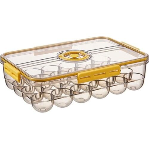 24 Grids Egg Storage Box Transparent Egg Container for Refrigerator Eggs Organizer Holder Food Storage Kitchen
