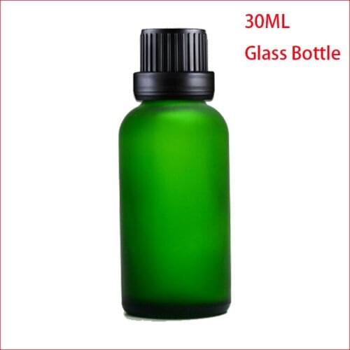 30ML Green Frosted Glass Bottles Essential oil Bottle With Black Screw Cap Womens Personal Skin Care Empty cosmetic container