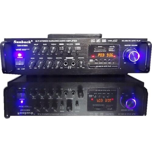 300W*2 Bluetooth Amplifier 220V 12v Car Audio High Power Amplifier Subwoofer Professional Audio Home Amplifier TAV-6188BT