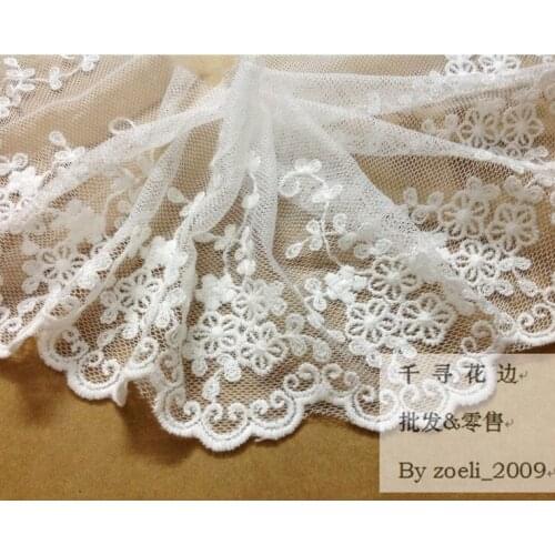 5 Yard/lot high quality diy handmade clothes accessories lace fabric decoration vintage 11cm lace trim black white