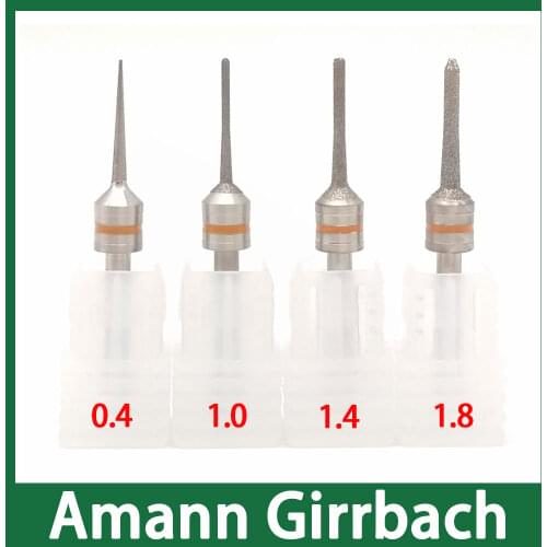 Amann Girrbach Diamond Grinder for Glass Cermics Available in 0.4mm, 1.0mm, 1.4mm. 1.8mm
