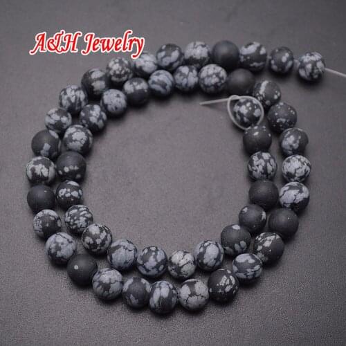 Black and White Snow Stone Round Beads 8~10mm Strand Loose Bead For Jewelry Making Materials 5pc/lot