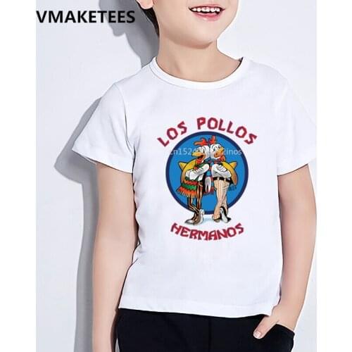 Kids Summer Short Sleeve Girls & Boys T shirt Children Los Pollos Hermanos Cartoon Print T-shirt Funny Baby Clothes,HKP5046