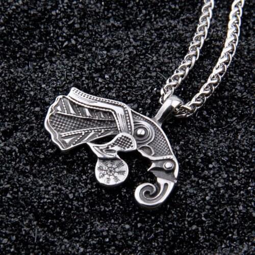Dropshipping stainless steel Raven pendant necklace viking scandinavian norse viking necklace Men gift