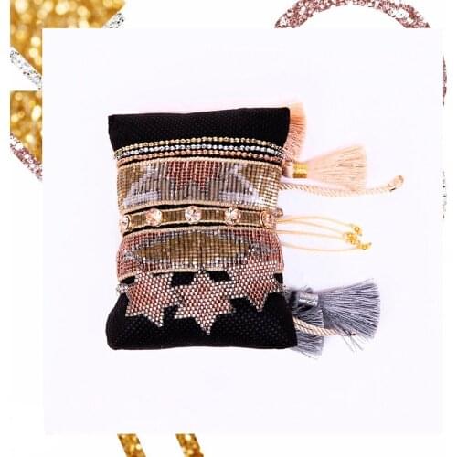 BLUESTAR MIYUKI Bead Bracelet Women Turkish Eye Pulseras Mujer Star Tassel Armband Mexican Jewelry