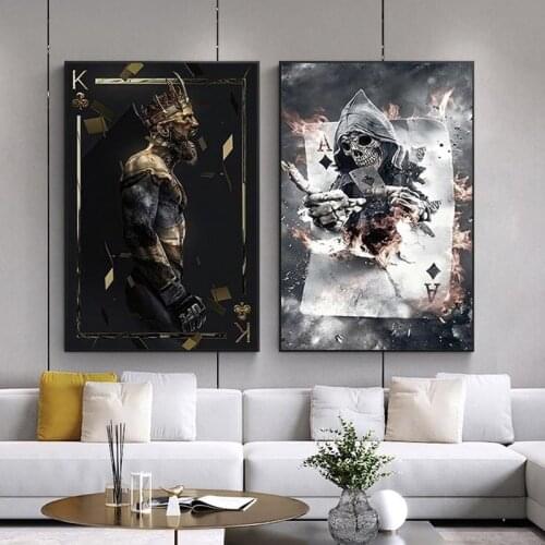 Personality Poker Room Decor Canvas Painting Posters and Prints Minimalist Picture Canvas Prints Aesthetic Tableau Mural