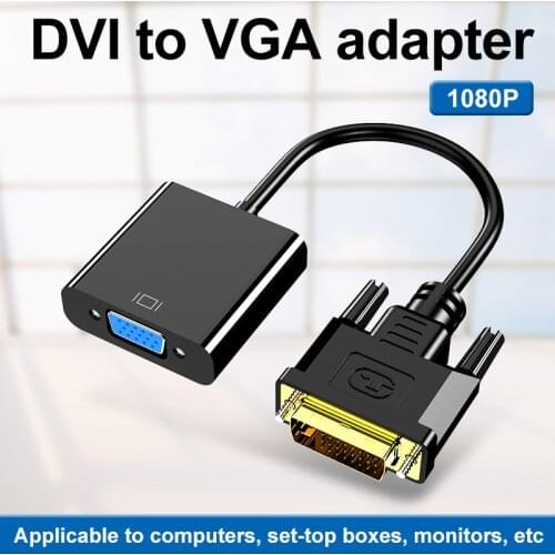Felkin DVI to VGA Adapter Cable DVI Male to VGA Female 1080P Video Converter Cable for HDTV PC Laptop Projector Computer Monitor