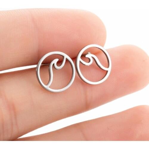 Classic Simple Round Earrings Minimalist Wave In A Circle Earings for Women Girls Summer Daily Casual Ornament