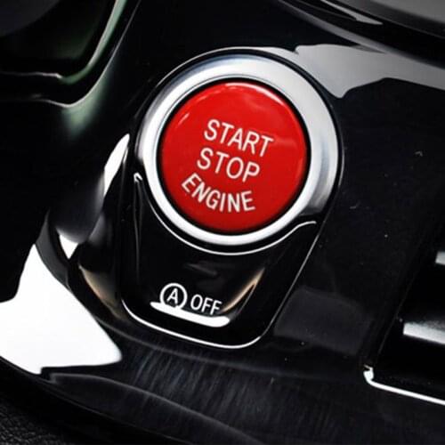 Start Stop Engine Push Button Switch Cover One Button Start Red Button Modified Interior Decoration Accessories for X1 X3 X5