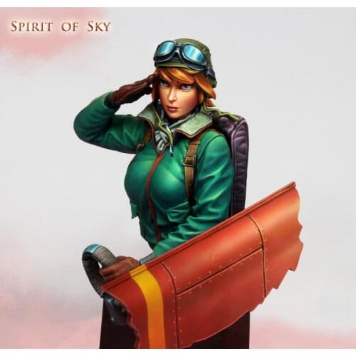 1/10 Spirit of Sky Bust Female pilot bust toy Resin Model Miniature resin figure Unassembly Unpainted