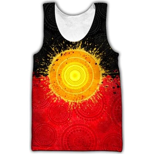 Summer Tops 3D All Over Printed Fashion Vest Aboriginal Flag Indigenous Sun Painting Art shirts Sleeveless streetwear