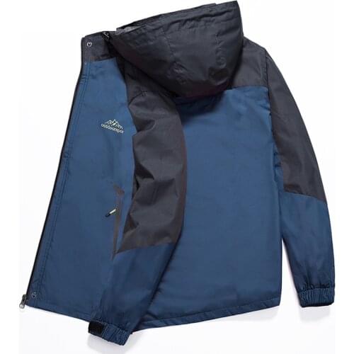 Casual Jacket Men Breathable Windbreaker Jackets Male Outdoor Trekking Climbing Anti-UV Waterproof Windproof Hooded Coat 5XL