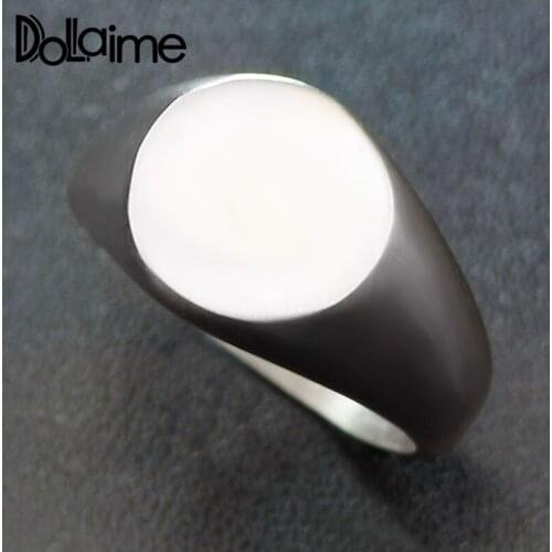 Dolaime Engagement New Style Classic Men Stainless Steel Silver Color Round brushed surface ring R789S7