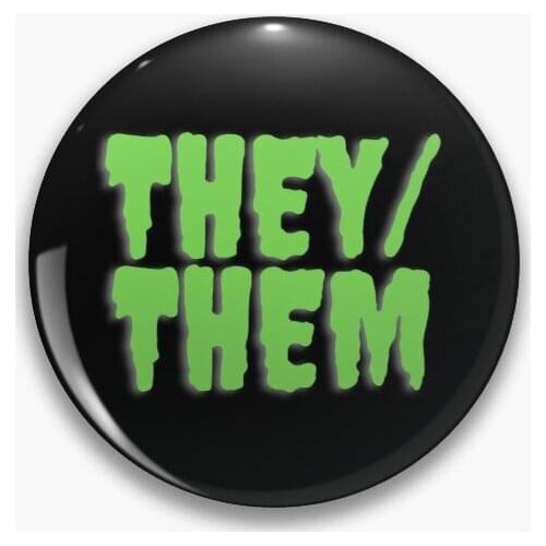They Them Pronouns Soft Button Pin Collar Fashion Gift Cute Badge Metal Funny Clothes Hat Brooch Cartoon Lapel Pin Women Decor