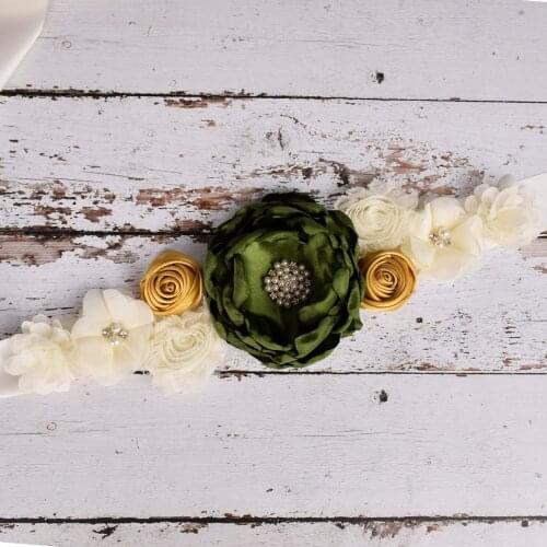 Fancy Floral Maternity Sash Pregnancy Belly Belt Photo Props Gift Baby Shower Party Sash