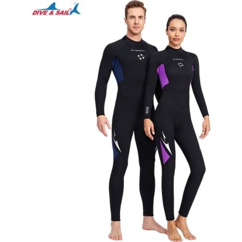 3mm Neoprene One Piece Wetsuit Long Sleeve Full Body Warm Diving Swimming Surf Scuba Wet Suits Swimsuit Men Women