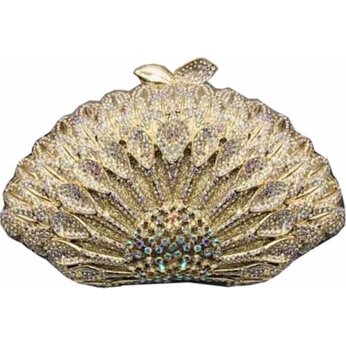 Latest Design Female Handbags Lady Chain Metal Shoulder Bag Clutches Bag Women Wedding Clutches Bags Purse for Bride