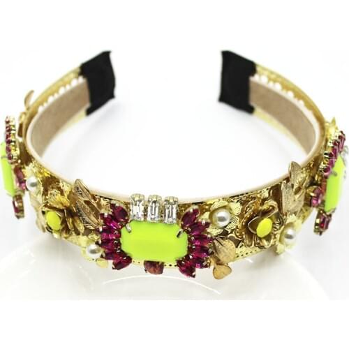 Baroque Hairbands New Palace retro fashion temperament catwalk hair hoop brides Celebrity fashion style show hairband 382
