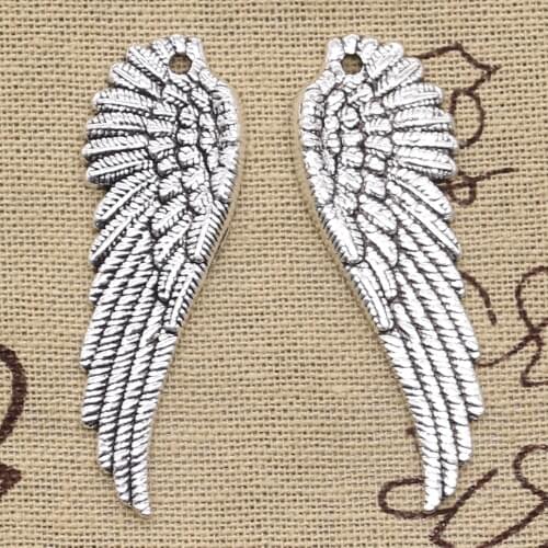 5pcs Charms Angel Wings 50x17mm Antique Making Pendant fit,Vintage Tibetan Bronze Silver color,DIY Handmade Jewelry