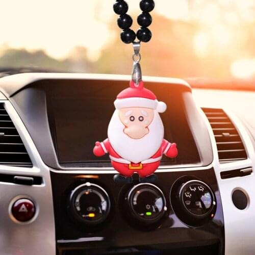 Car Pendant Rearview Mirror Pendant Santa Claus Holiday Birthday Gift Car Ornaments Auto Interior Decoration