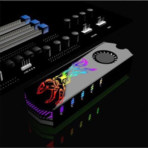 SSD Radiator turbine fan Heatsink Material is aluminum alloy tempered glass For M.2 2280 SSD 12V RGB 4PIN/5V ARGB 3PIN AURA SYNC