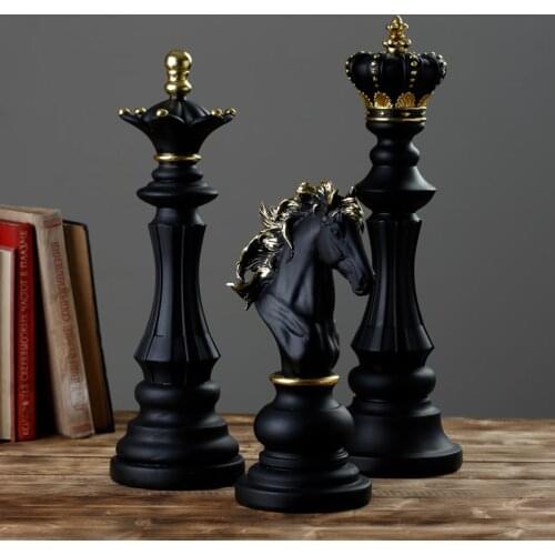 Resin Chess Pieces Board Games Accessories International Chess Figurines Retro Home Decor Simple Modern Chessmen Ornaments