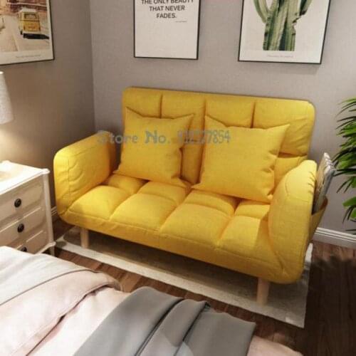 Small apartment folding lazy sofa tatami single double fabric rental room simple bedroom balcony sofa bed