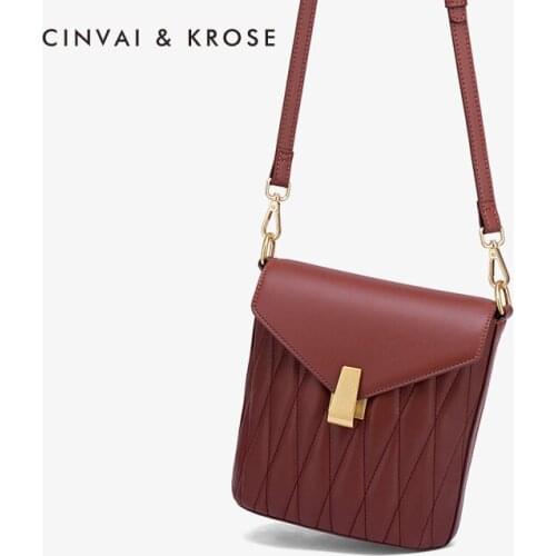 Genuine Leather Crossbody Bags For Women 2021 Travel Handbag Fashion Simple Shoulder Bucket Bag Ladies Cross Body Bag