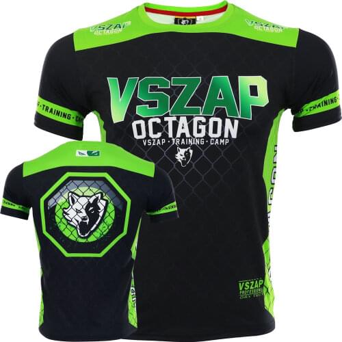 VSZAP fighting mens sports Thai boxing short-sleeved T-shirt octagonal cage Sanda Bo Qiu quick-drying elastic fitness