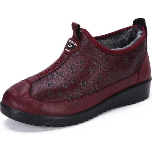 Winter Warm Snow Boots Women Non-slip Waterproof Ladies Cotton Shoes Short Plush Female Ankle Boots Casual Comfortable Mom Shoes