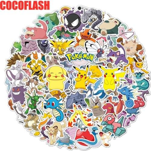 10/50Pcs/lot Pokémon Cartoon Anime Stickers Kawaii Cute Decal For Luggage Kids Case Suitcase Fridge Laptop Decals Toys Pikachu
