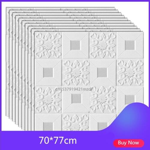 3D Stereo Wall Stickers Self-Adhesive Ceiling Decorative Panels Roof Foam Wallpaper Living Room Home Decor TV Background