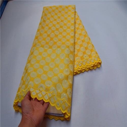 5 yard Swiss lace fabric 2021 latest heavy beaded embroidery African cotton fabrics Swiss voile lace popular Dubai style CLP-687