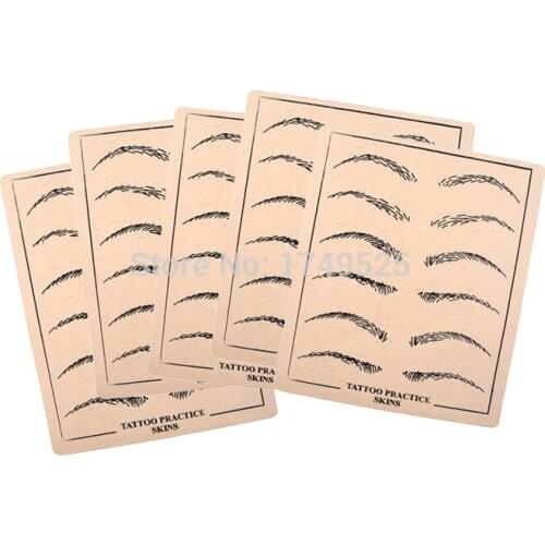 5 PCS Professional Cosmetic Permanent Makeup Eyebrow Tattoo Practice Skin Supply fake eyebrow practice skin for microblading